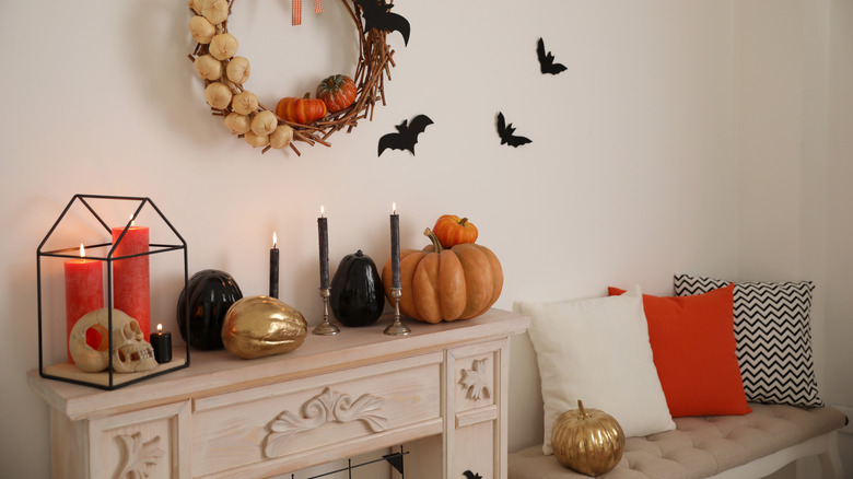 Halloween inspired pillows and decor