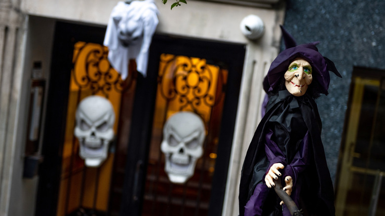 Witch decoration outside home