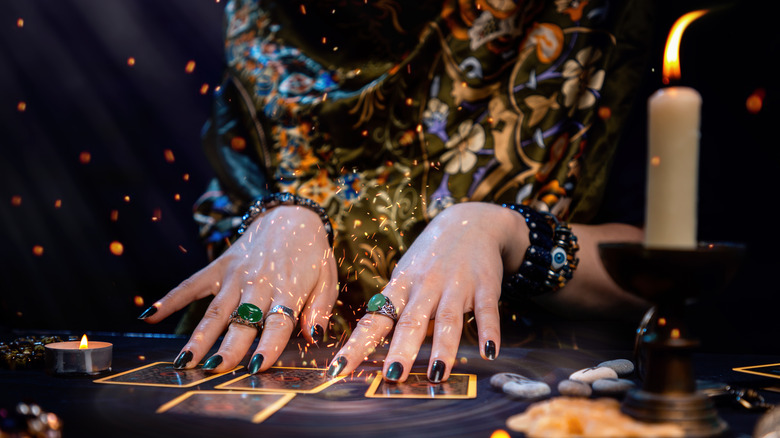 Fortune teller with tarot cards 