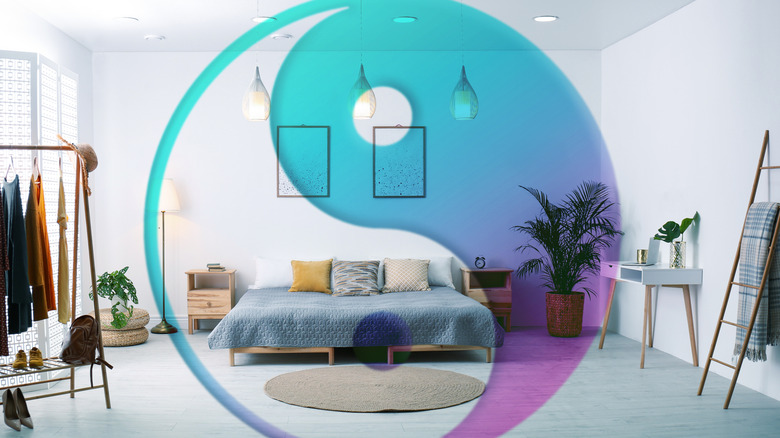 Yin yang sign and bedroom