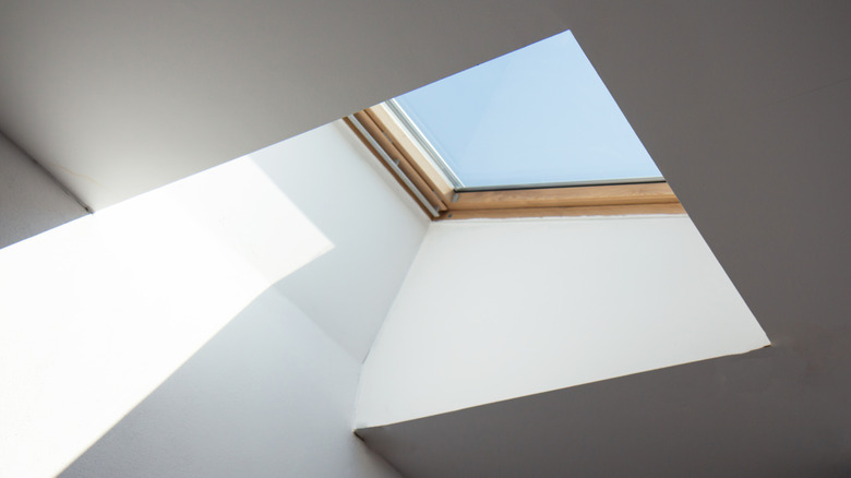 A recessed skylight