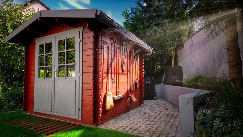 red garden shed