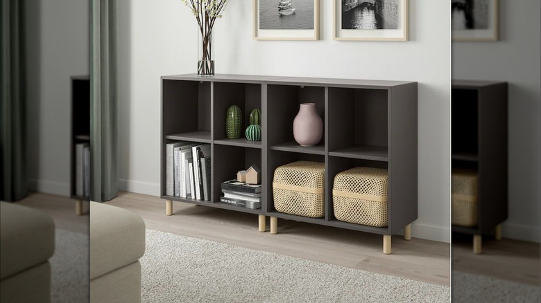 Gray IKEA EKET shelves