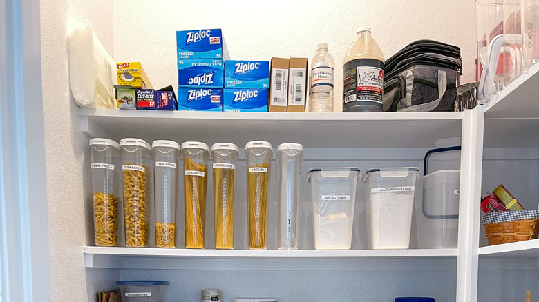 Pantry shelves organized