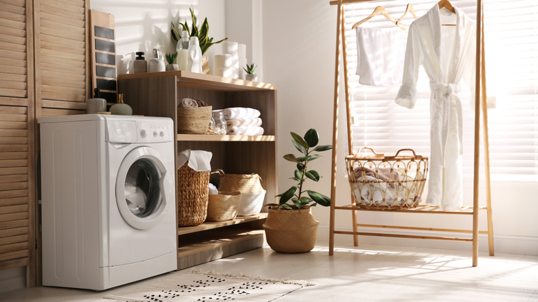 baskets in laundry room