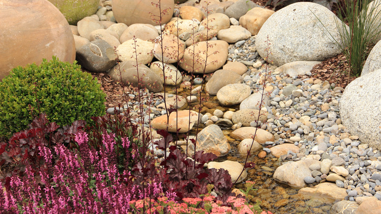 Rocks in a garden landscape