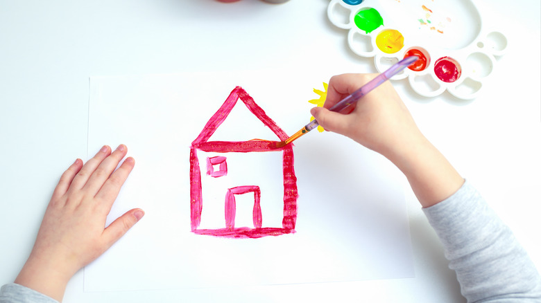 child's painting of house