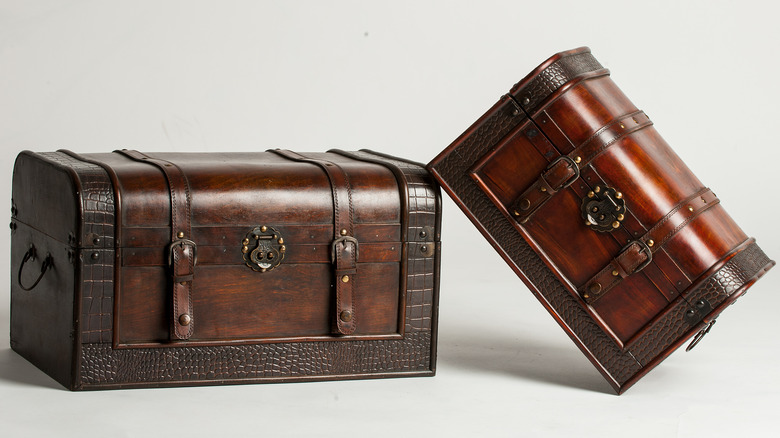 two steamer trunks