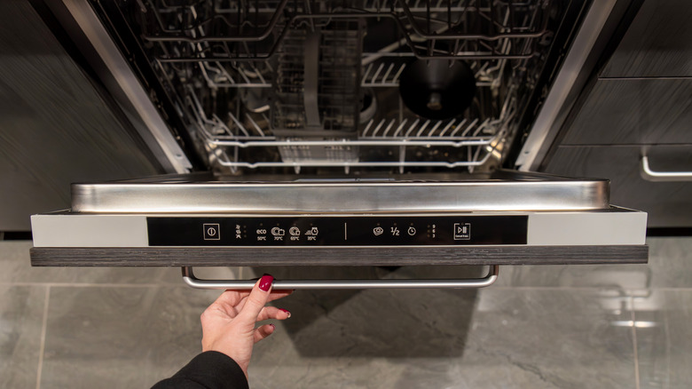 Different cycles on dishwasher door