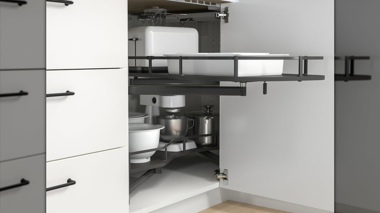 IKEA UTRUSTA corner cabinet shelving pull out