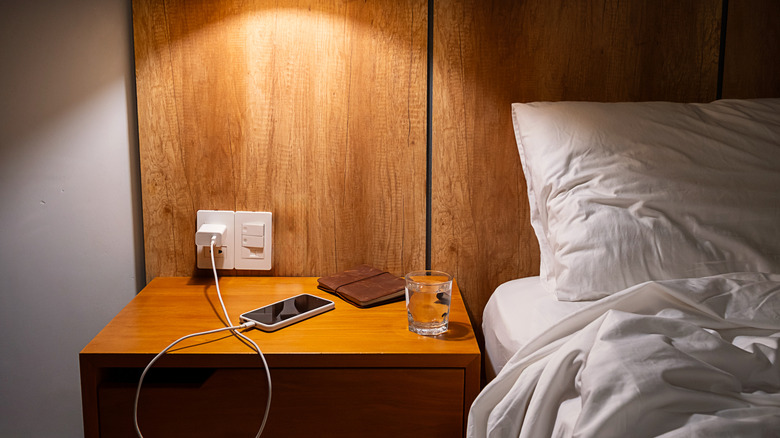 Items sitting out on a nightstand