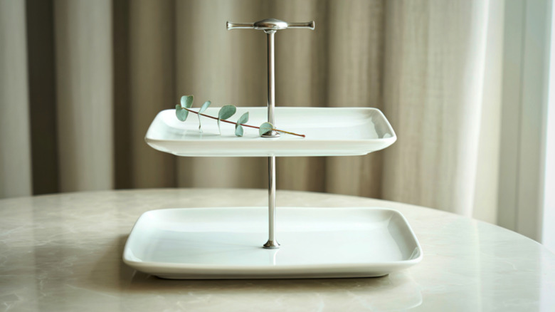 A minimalist tiered serving stand