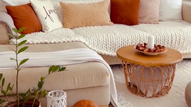 IKEA DIY storage coffee table styled in a boho living room