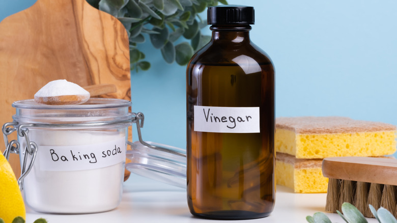 Bottled vinegar and baking soda