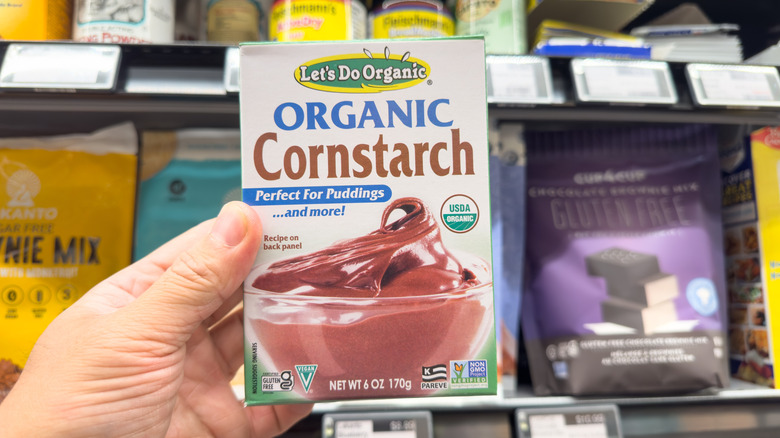 Box of cornstarch in store