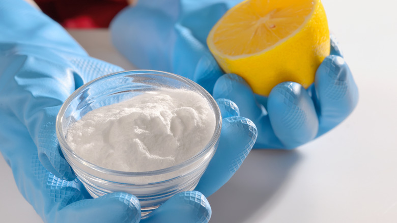 Close up of lemon half and cream of tartar