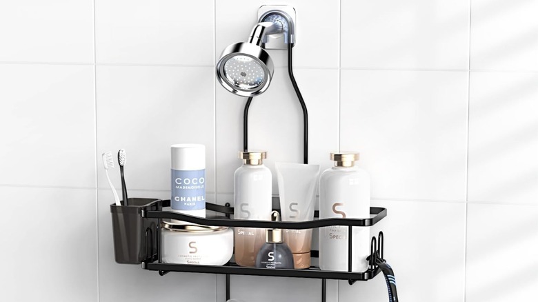 Black shower caddy