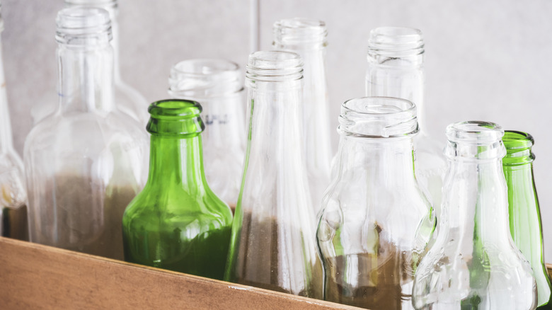 pile of empty glass bottles