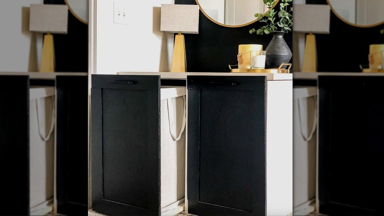 A DIY example of this IKEA laundry hiding project