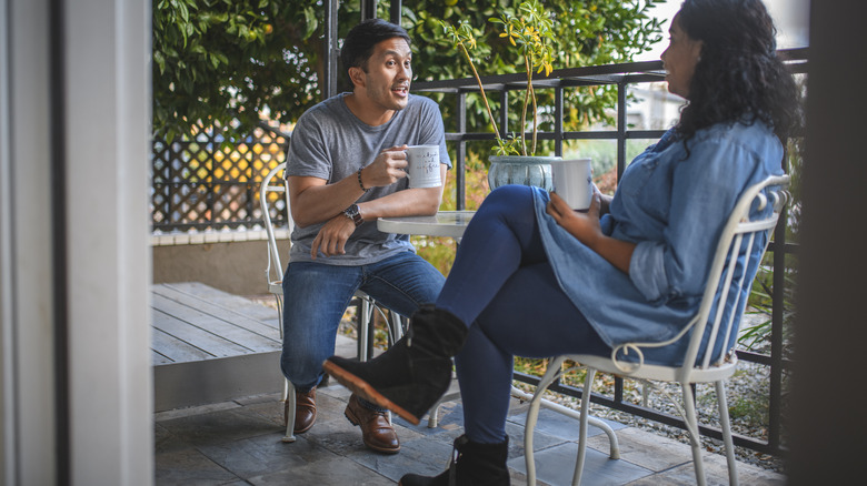 People sitting on porch