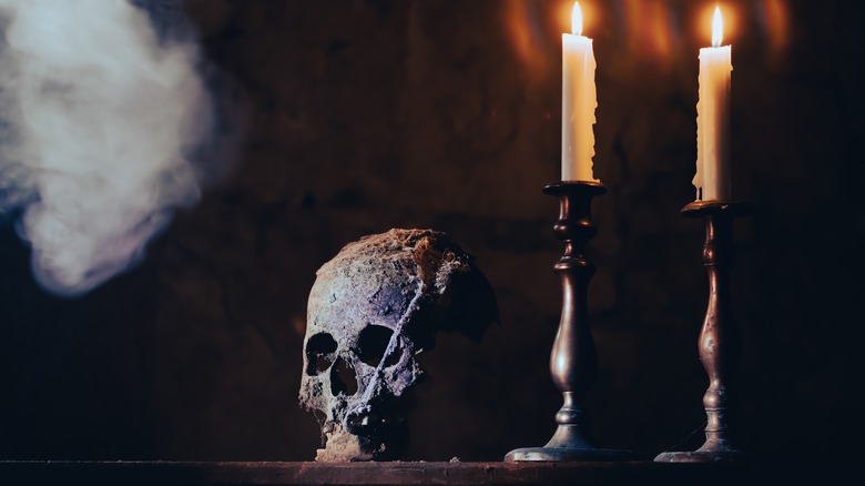 skull and candles