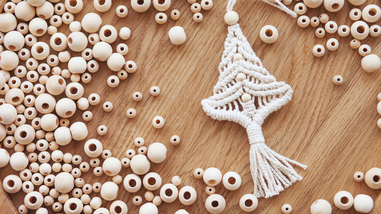 An assortment of wooden beads