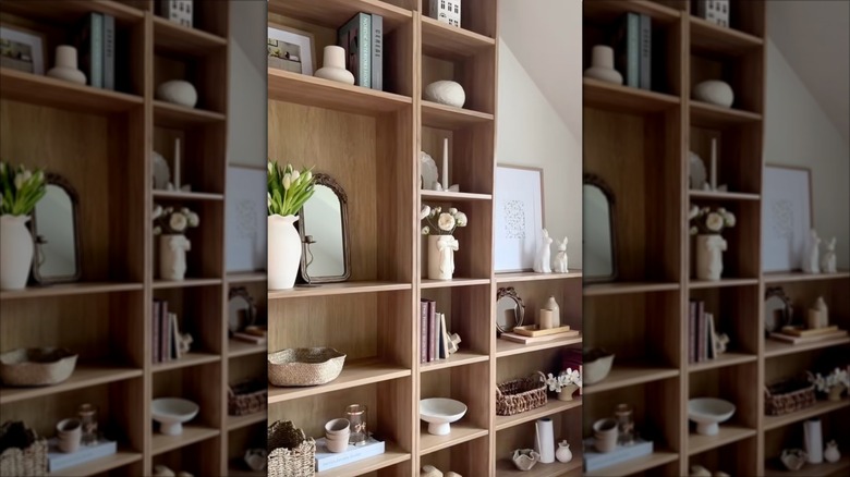 A wall-to-wall storage solution built from BILLY bookcases.
