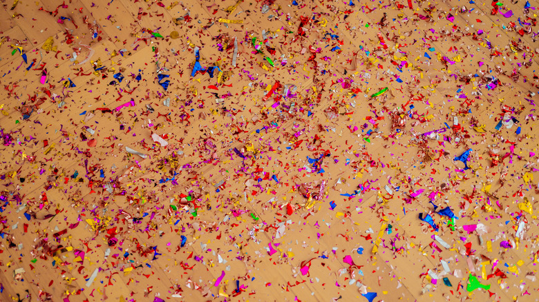 glitter on a wood floor