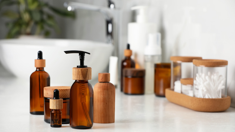 Bathroom vanity with soap dispenser