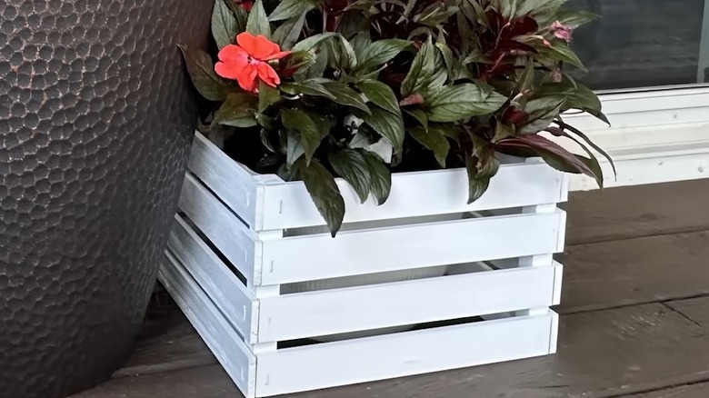 image showing DIY planter made from stir sticks