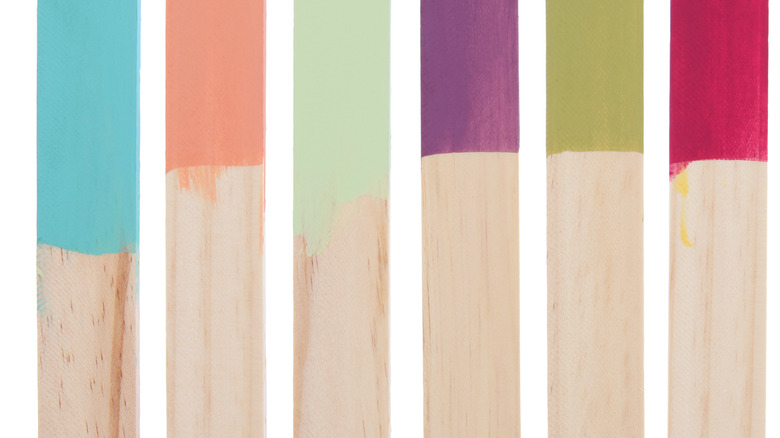 paint sticks with paint on them