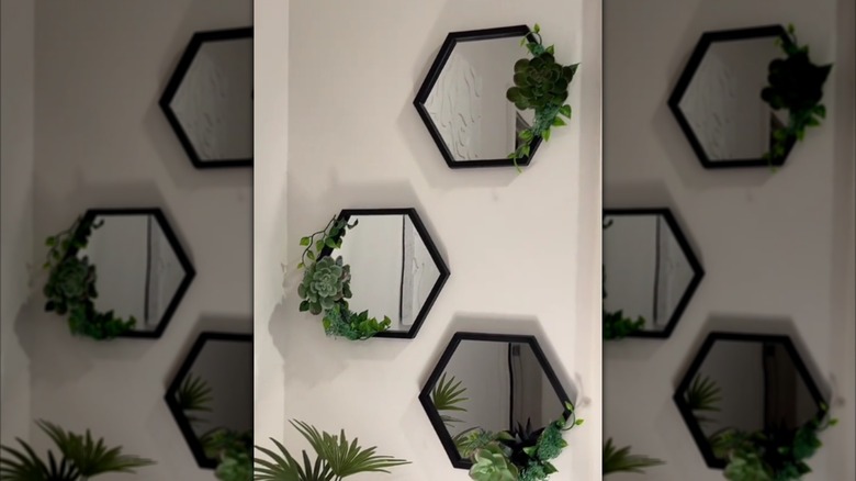 Mirrors with foliage