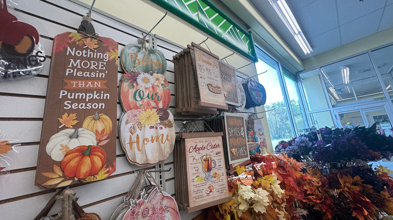 Fall decorations are on display at Dollar Tree.