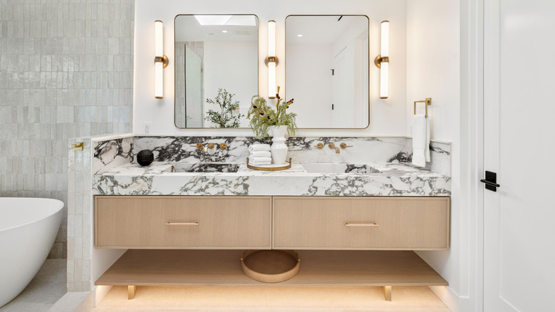 A pretty bathroom counter
