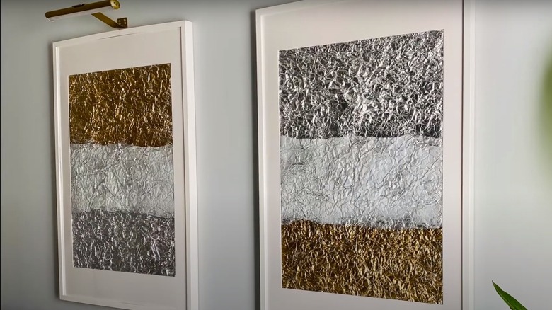 framed aluminum foil art