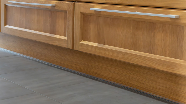 cabinet with kickboard at bottom