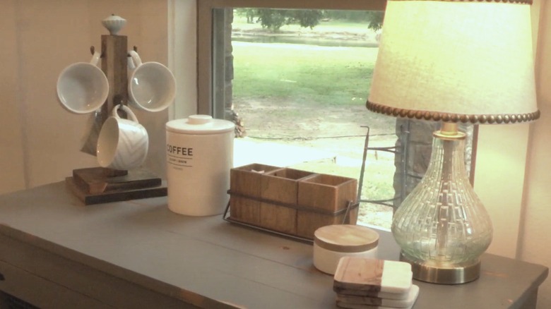 coffee bar with mug tree