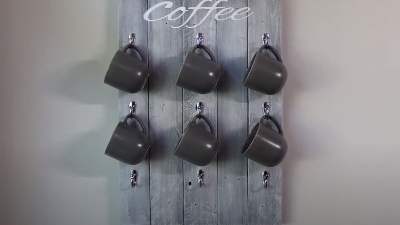 wood mug rack