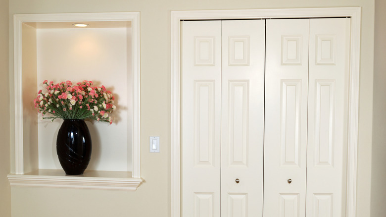 plain raised paneled bifold doors for closet