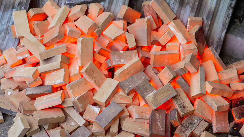 A pile of firebricks