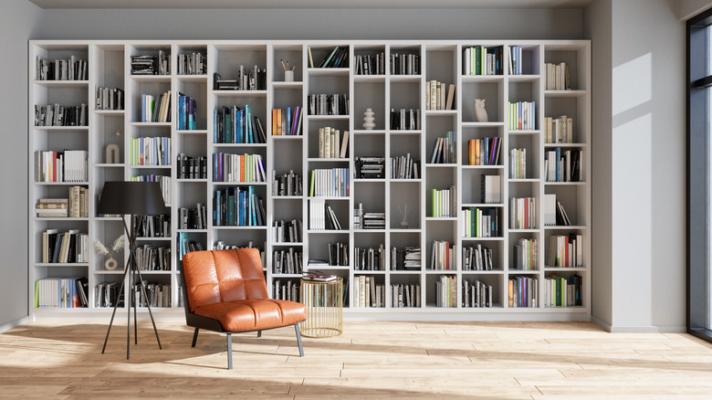large wall of bookshelves