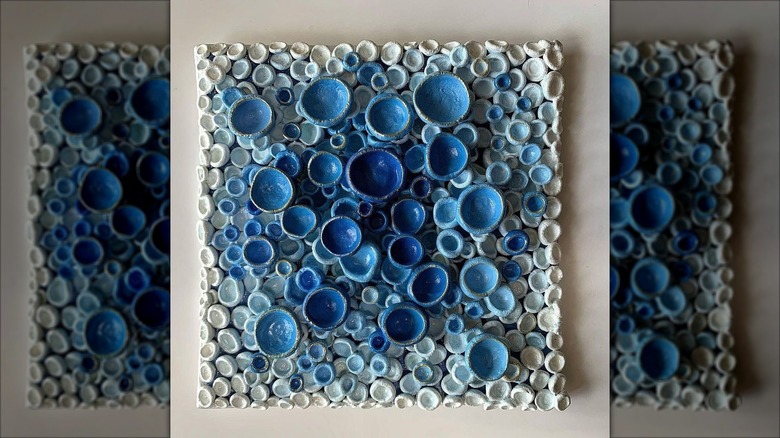 Textured wall art made of air dry clay