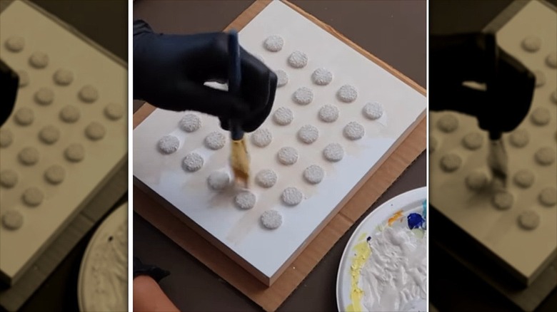 Painting a piece of gridded geometric art