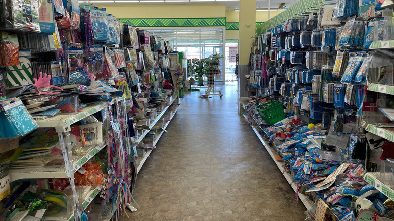 An aisle in a Dollar Tree store