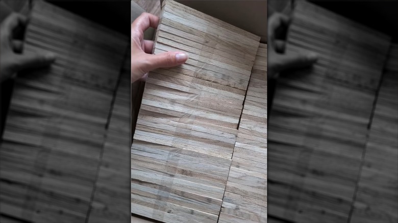 Stack of wood strips