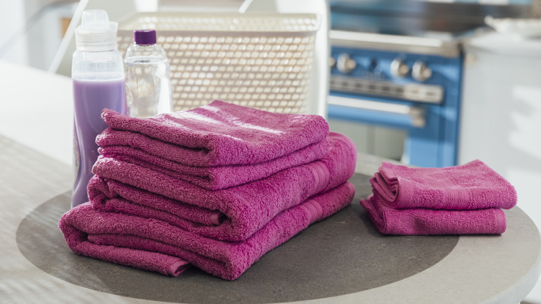 Towels on table