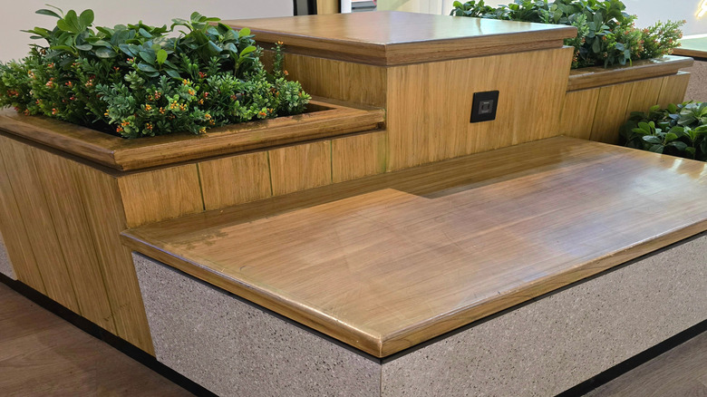A modern bench and planter combination