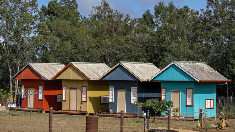 a row of tiny houses