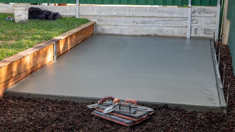 concrete slab for shed foundation