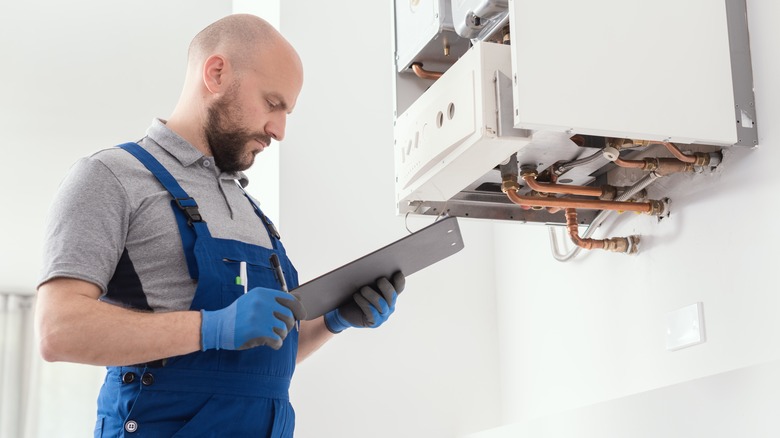 Person working on HVAC